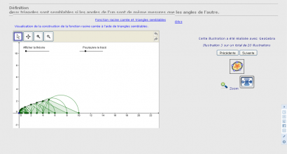 page GeoGebra - triangles semblables, définition - Fonction racine carrée et triangles semblables_1275494907665.png